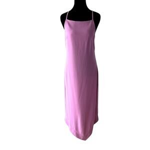 NOMIA Crossback Slip Dress in Peony Asymmetrical Hem‎ Womens 4 Wedding